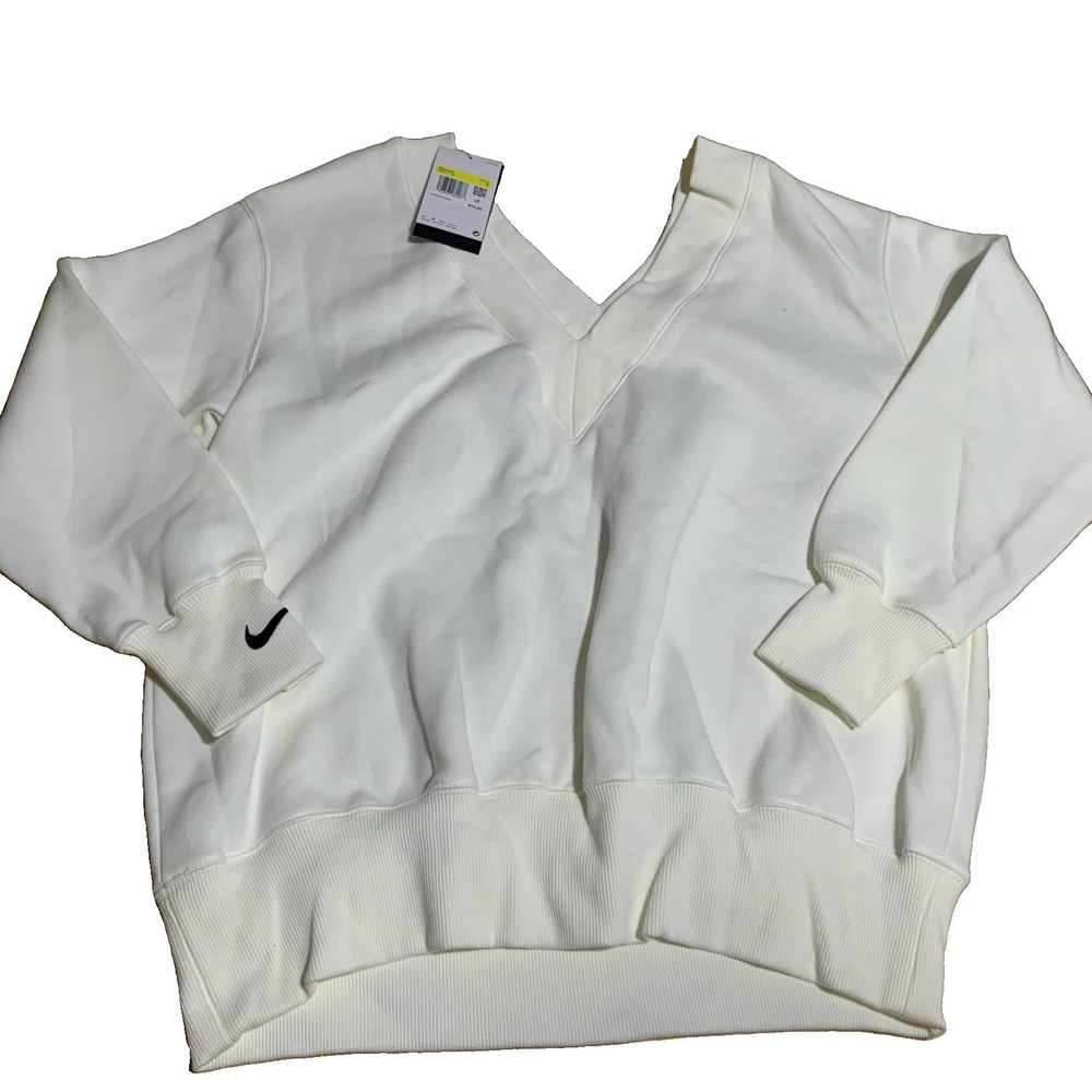 Nike Sportswear Phoenix Fleece Oversized V-Neck Sweatshirt FB8317-133 Women S